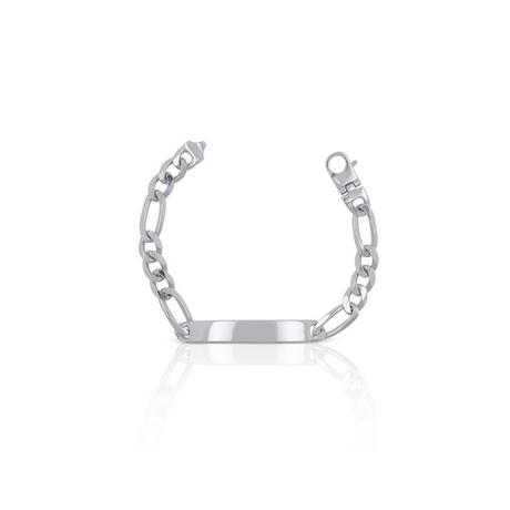 MUAU Schmuck  Bracelet d'insigne en argent 925 figaro, 8mm, 21cm 
