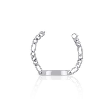 MUAU Schmuck  Plaketten-Armband Silber 925 Figaro, 8mm, 21cm 