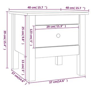 VidaXL tavolino Pine Wood  