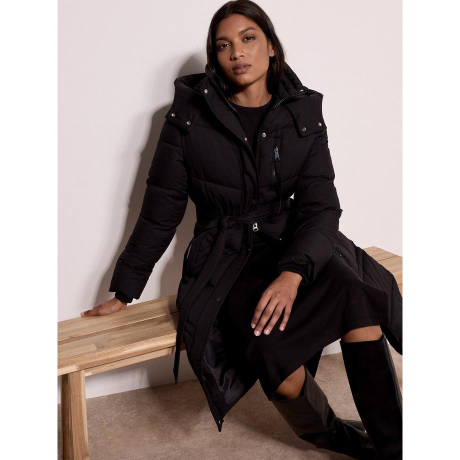 APRICOT Manteau matelassé long à ceinture  