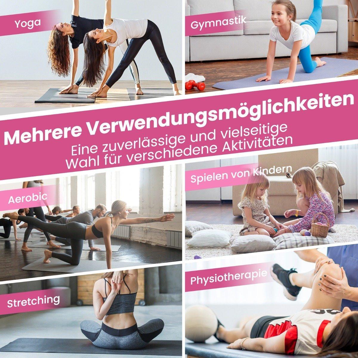 Northio  Tapis de sol souple en simili cuir 300 x 117 x 5 cm avec fermeture grimpante et poignées de transport rose 