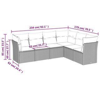 VidaXL set divano da giardino Polirattan  