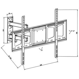 Tectake  Supporto da installazione a parete per monitor 32-60″ (81-152cm) inclinabile girevole 