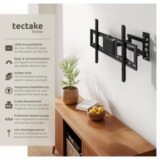 Tectake  TV Wandhalterung neigbar, schwenkbar für 32" (81cm) - 100" (254cm), VESA max.: 600x400, bis 60kg 