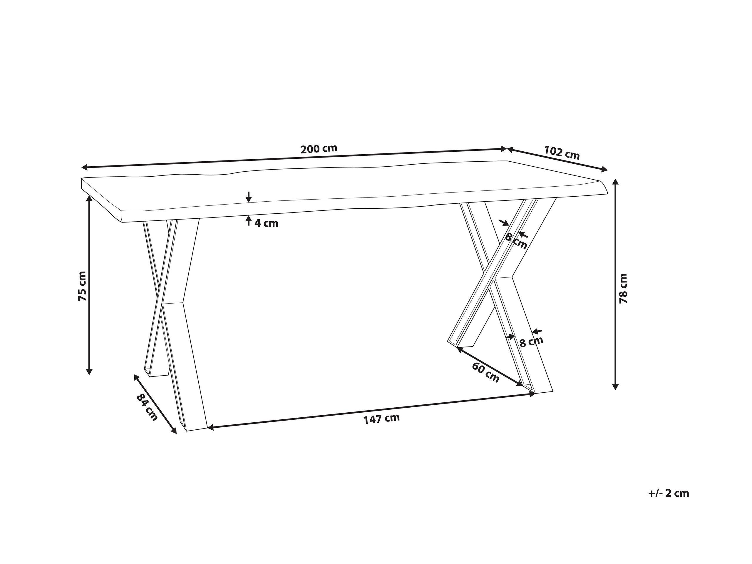 Beliani Table à manger 6 places en Acacia Moderne BROOKE  