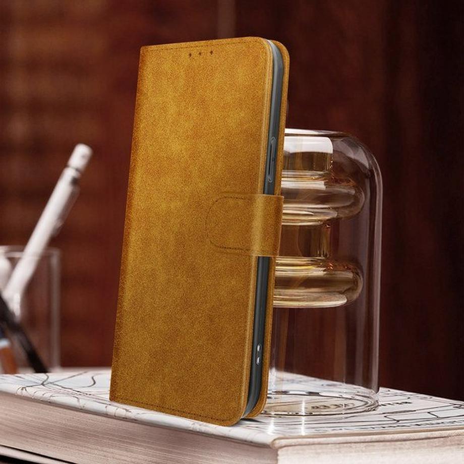 Avizar  Étui iPhone 14 Portefeuille Marron 