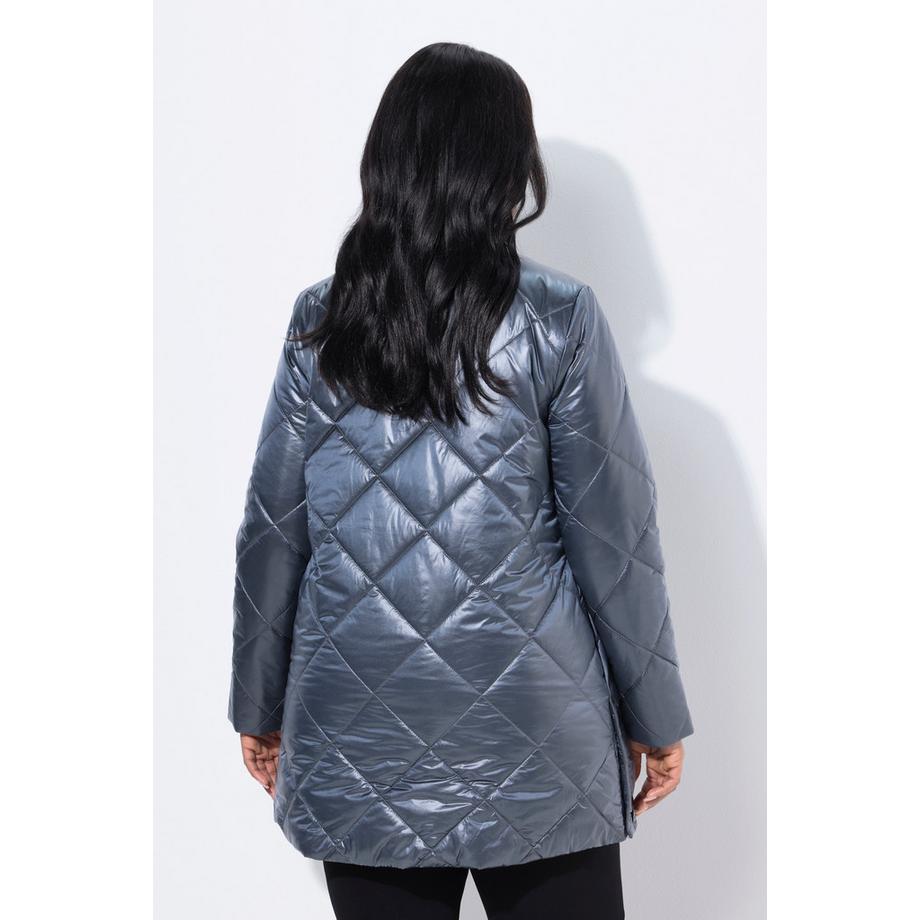 Ulla Popken Steppjacke Flechtoptik Stehkragen Two-Tone-Stepp  