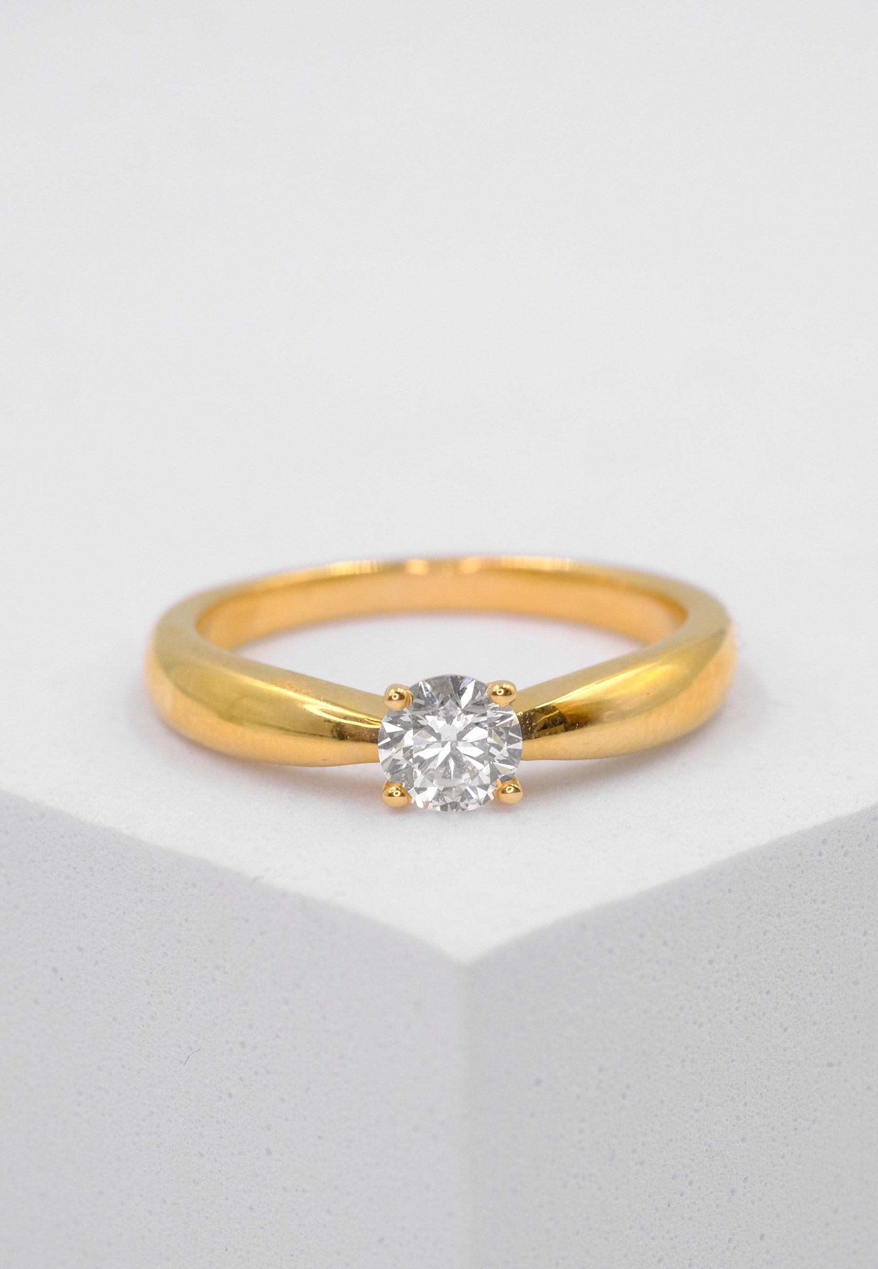 MUAU Schmuck  Solitaire Ring Diamant 0.40ct. Gelbgold 750 