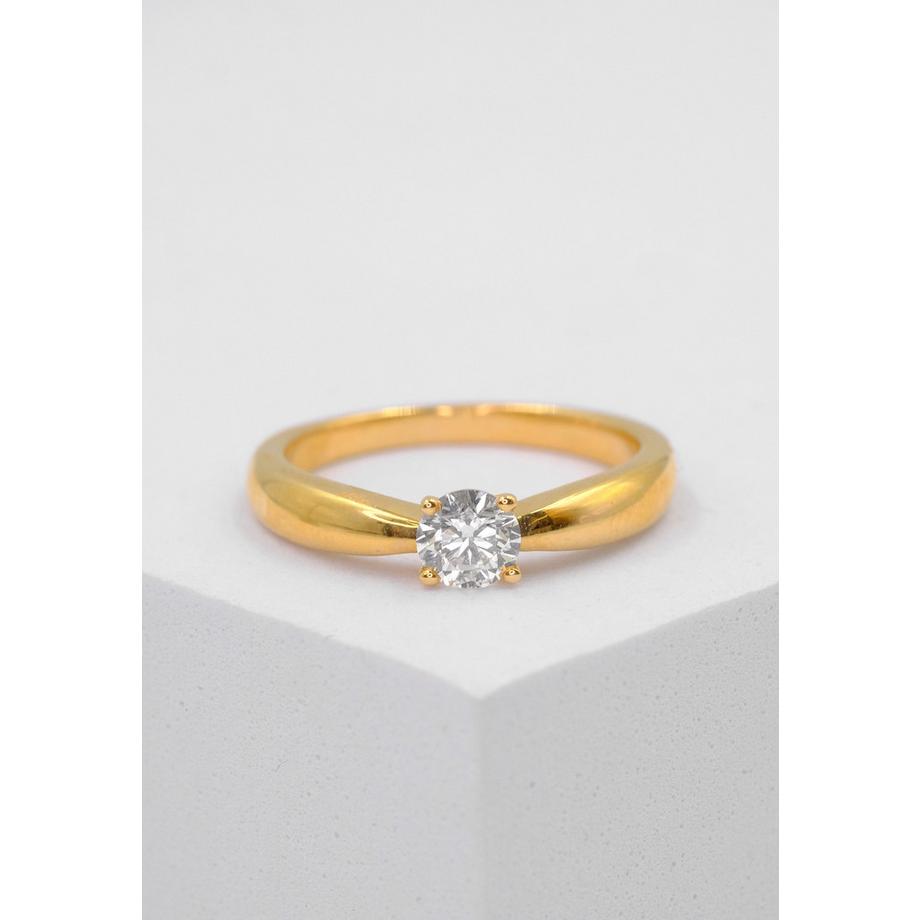 MUAU Schmuck  Solitaire Ring Diamant 0.40ct. Gelbgold 750 