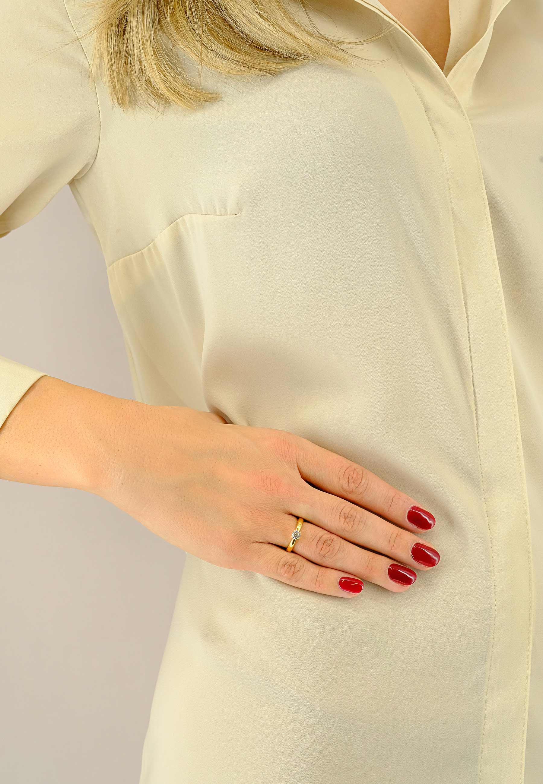 MUAU Schmuck  Bague Solitaire Diamant 0.40ct. or jaune 750 