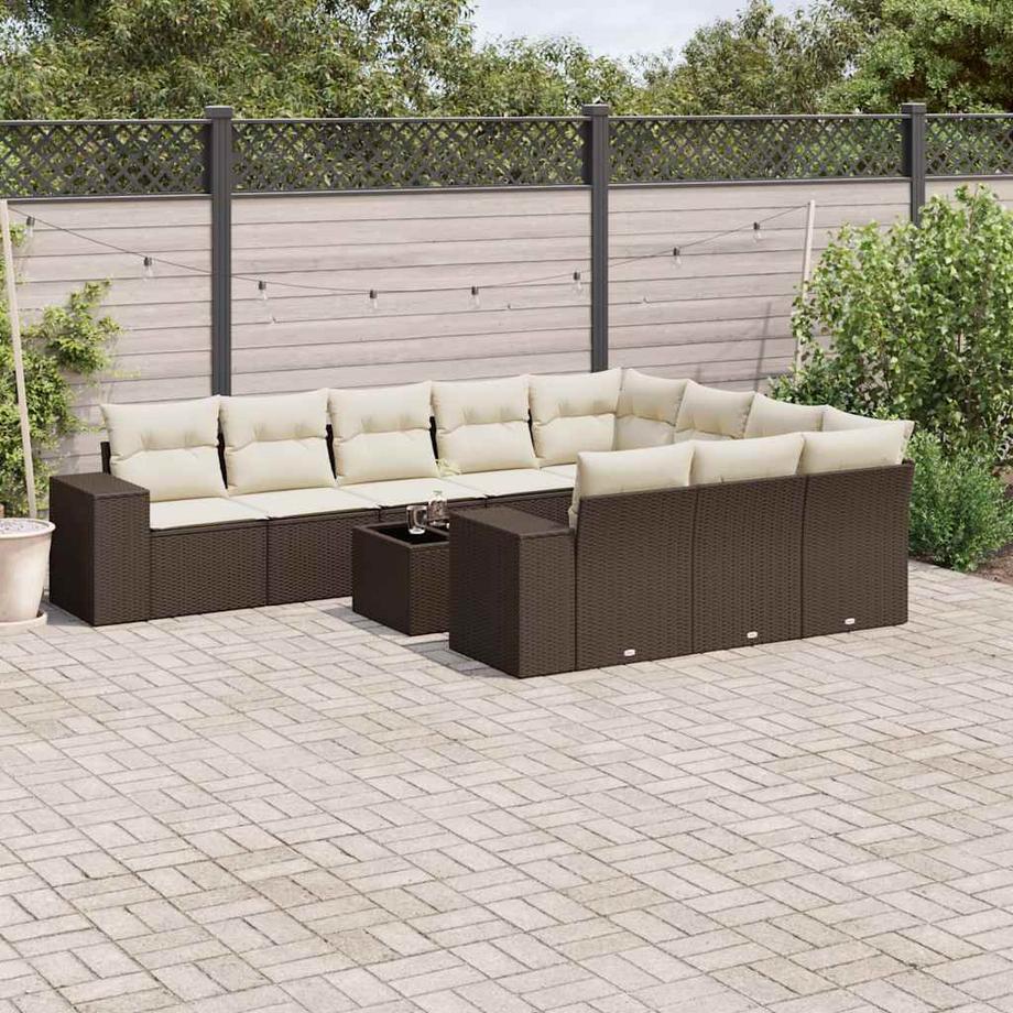 VidaXL Ensemble de canapés de jardin rotin synthétique  