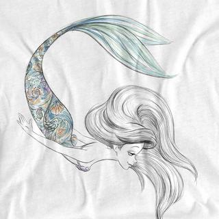 The Little Mermaid T-Shirt Maniche Lunghe Sirena Perlata  