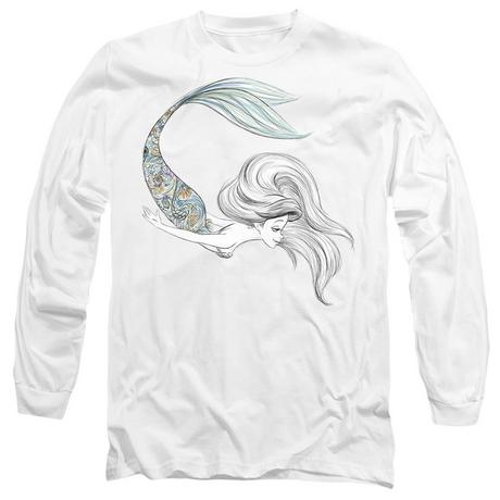 The Little Mermaid T-Shirt Maniche Lunghe Sirena Perlata  