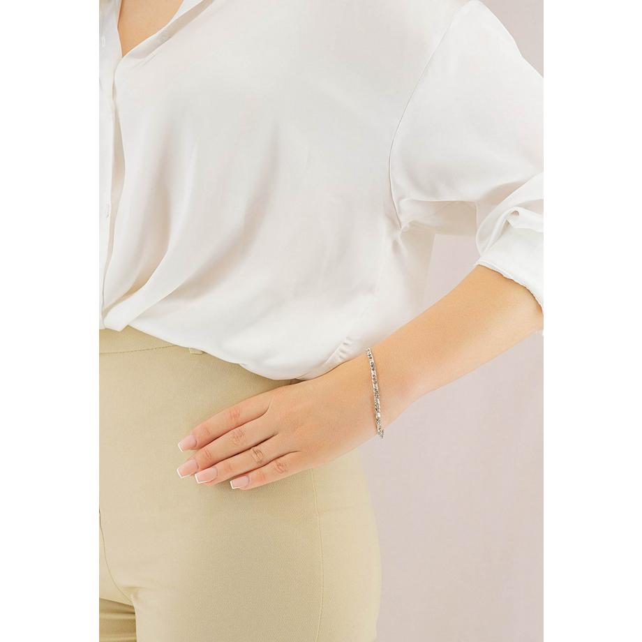 MUAU Schmuck  Bracelet 8er-Kette Weissgold 750, 3.8mm, 19cm 