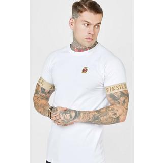 Sik Silk  T-Shirts White Crest Elasticated Cuff T-Shirt 