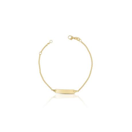 MUAU Schmuck  Bébé Bracelet Rundanker Gelbgold 750, 14cm Gravurplatte 1.9cm 