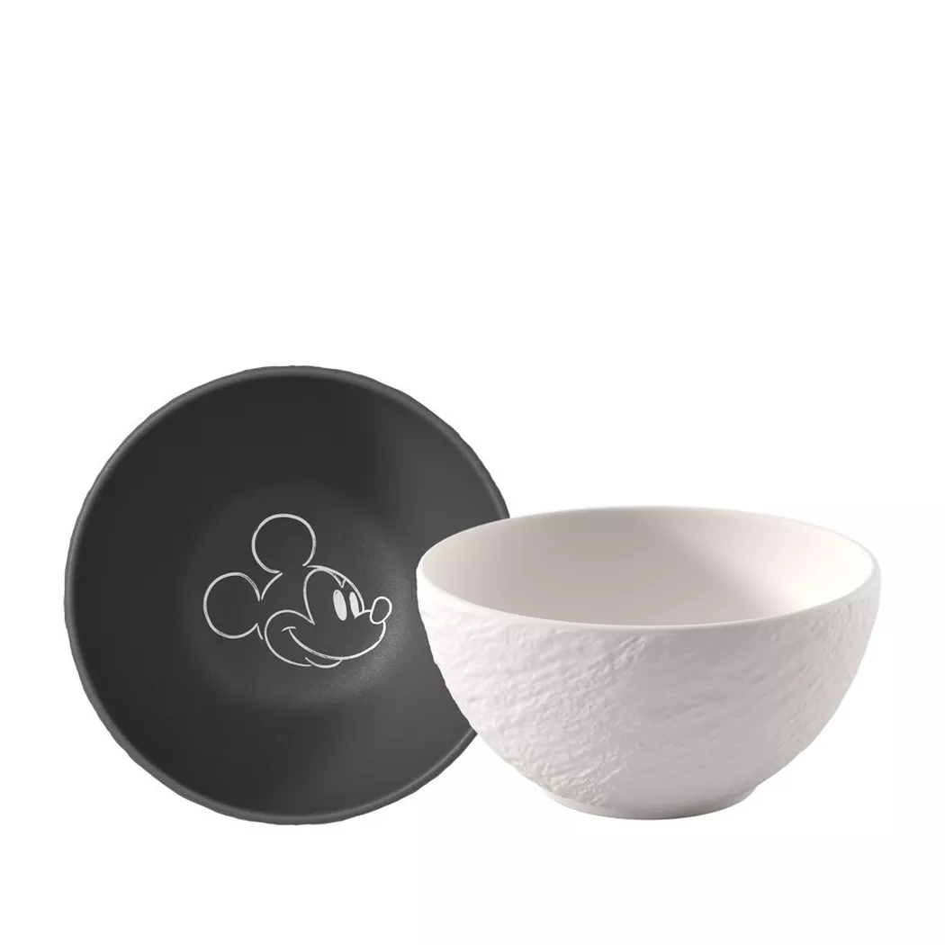 Villeroy & Boch - Müslischale, 2-teilig Manufacture Rock - Mickey Mouse, One Size, Schwarz