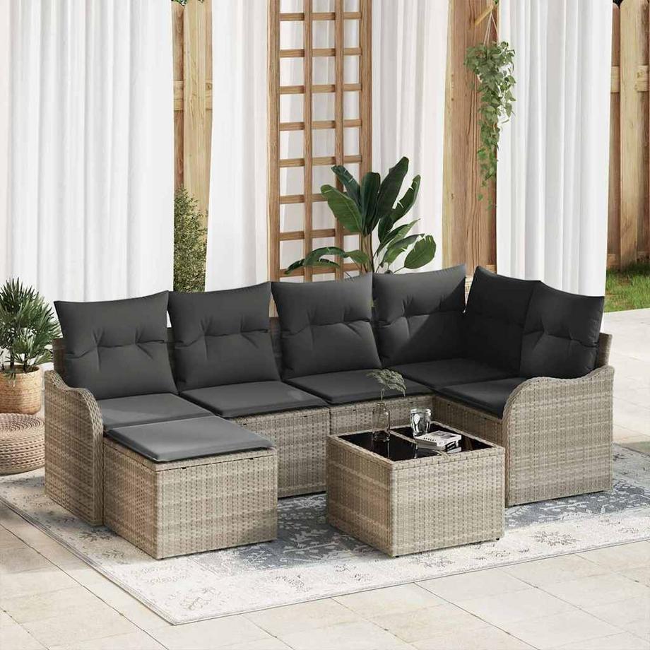 VidaXL Canapé modulaire d’extérieur poly rattan  