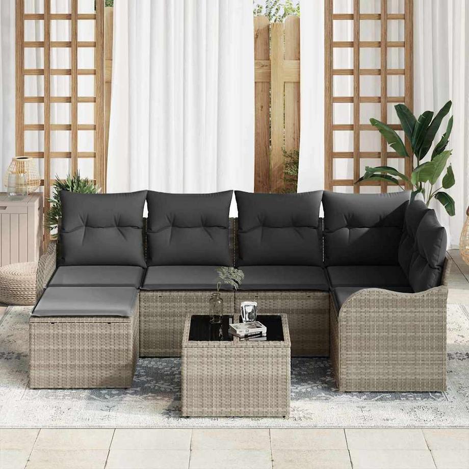 VidaXL Canapé modulaire d’extérieur poly rattan  