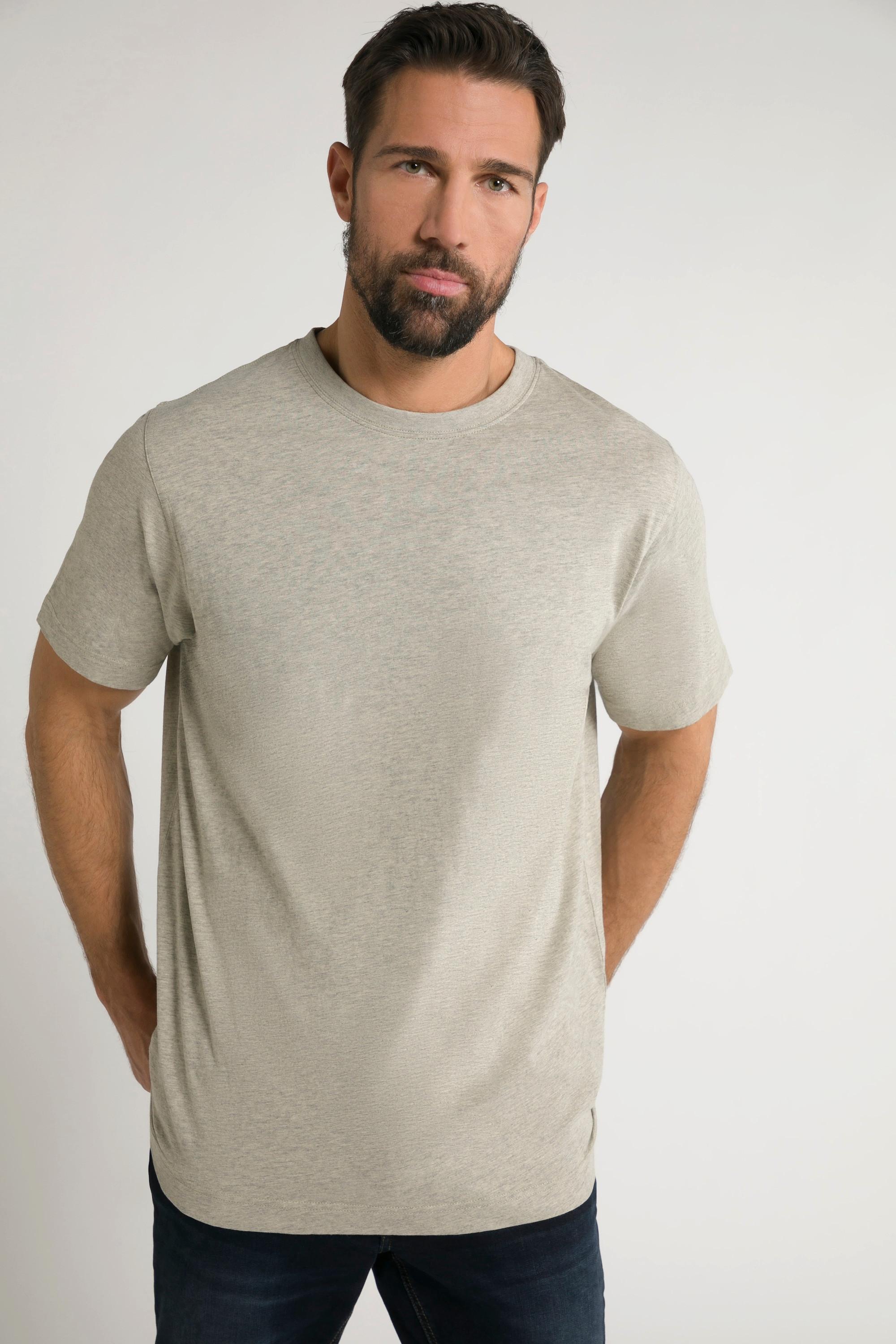 JP1880  T-shirt Basic en coton peigné, col rond gris galet 