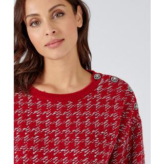 Damart  Jacquard-Pullover mit grafischem Dessin Rundhalsausschnitt, Langer Arm 