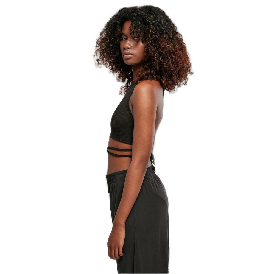 URBAN CLASSICS Geripptes Kurzes Halter Top  