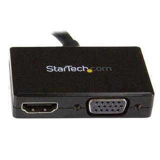 STARTECH.COM  StarTech.com Adaptateur audio / vidéo de voyage - Convertisseur 2-en-1 DisplayPort vers HDMI ou VGA - Noir 