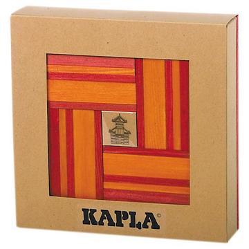 Coffret cadeau Kapla : 40 planchettes Rouge et Orange + livre de créations
