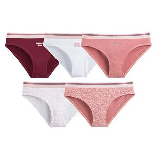 La Redoute Collections  Lot de 5 culottes imprimé message et léopard 