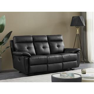 Vente-unique Relaxsofa Garnitur 3+2 - Leder - Schwarz - VINETA  