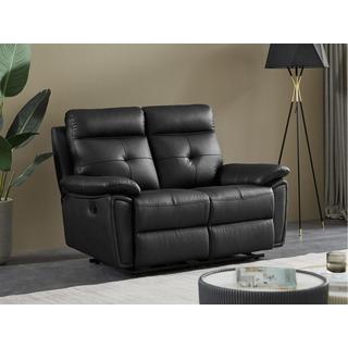 Vente-unique Relaxsofa Garnitur 3+2 - Leder - Schwarz - VINETA  