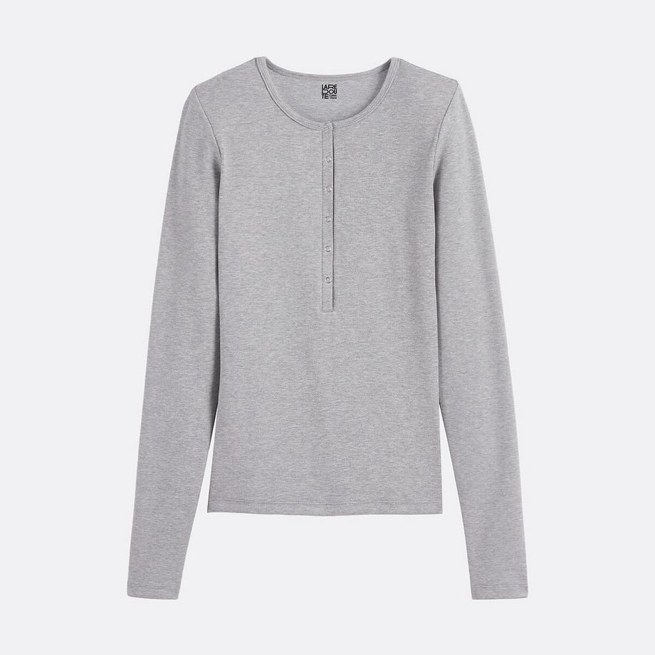La Redoute Collections T-shirt Maniche Lunghe Henley  