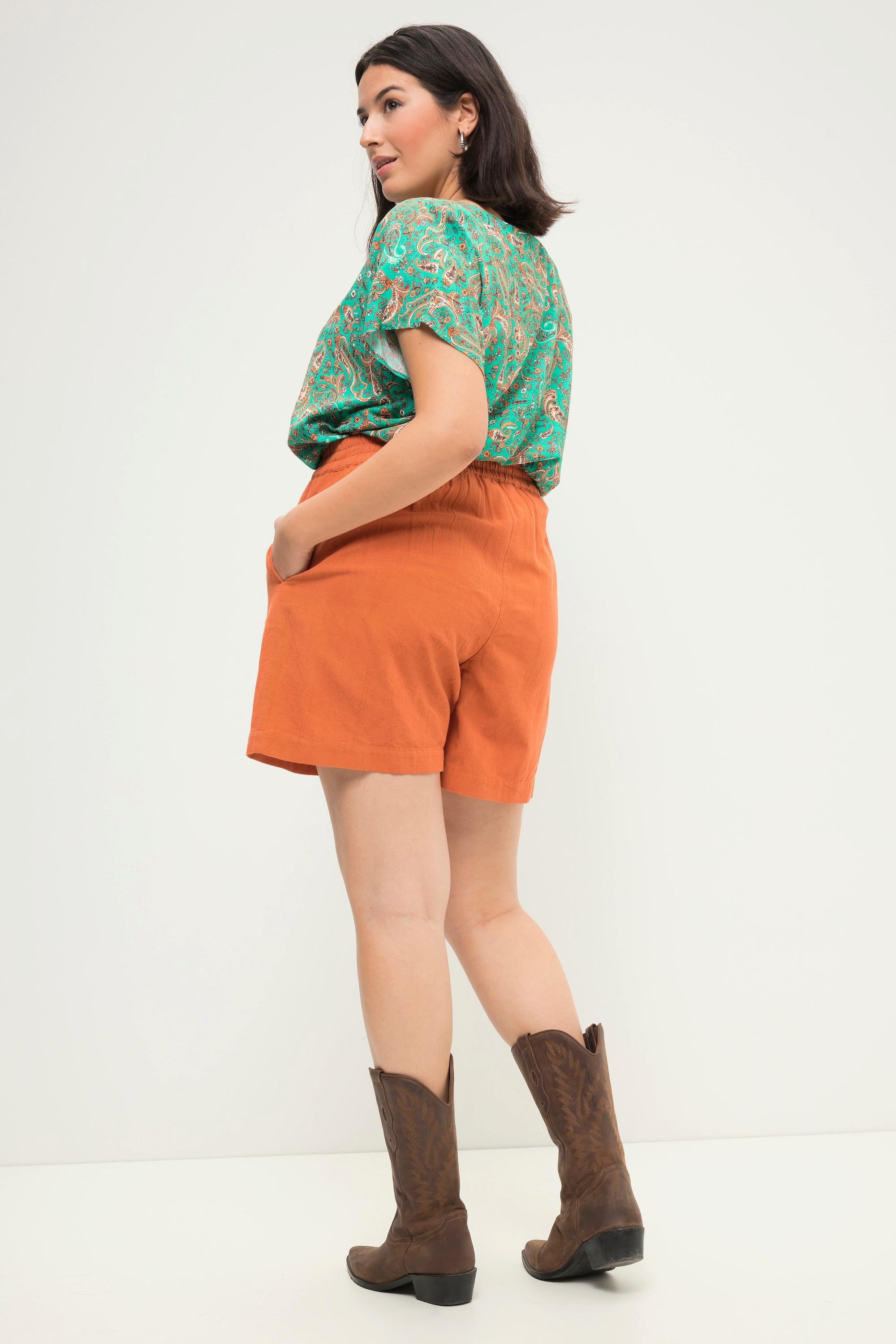 Studio Untold  Leinenmix-Shorts, Wide Legs, HighWaist, Elastikbund 