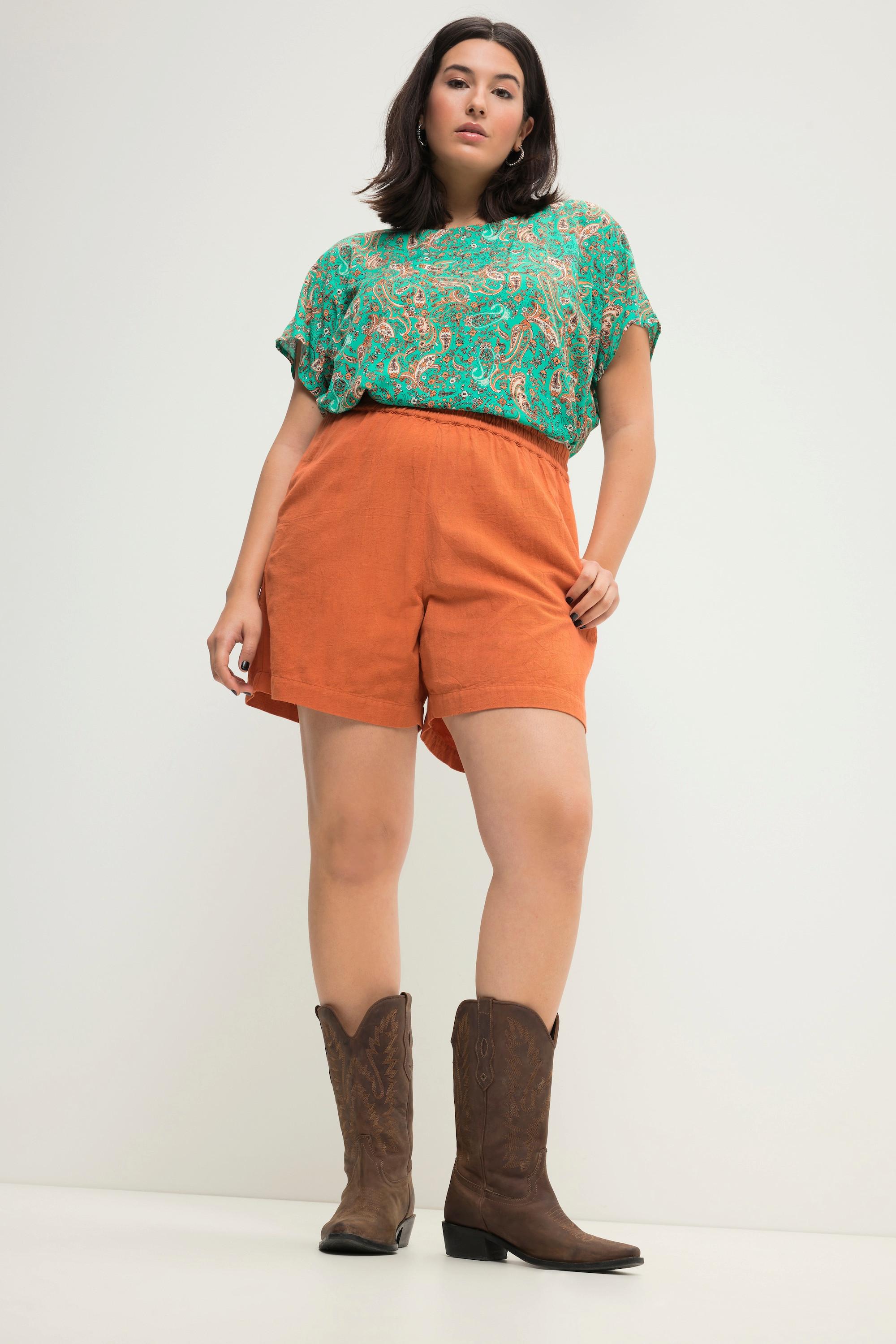 Studio Untold  Leinenmix-Shorts, Wide Legs, HighWaist, Elastikbund 