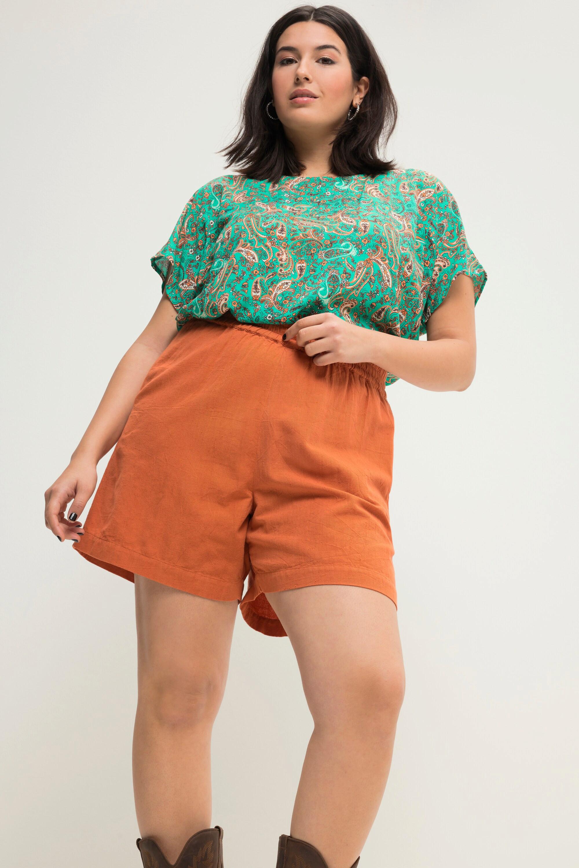 Studio Untold  Leinenmix-Shorts, Wide Legs, HighWaist, Elastikbund 