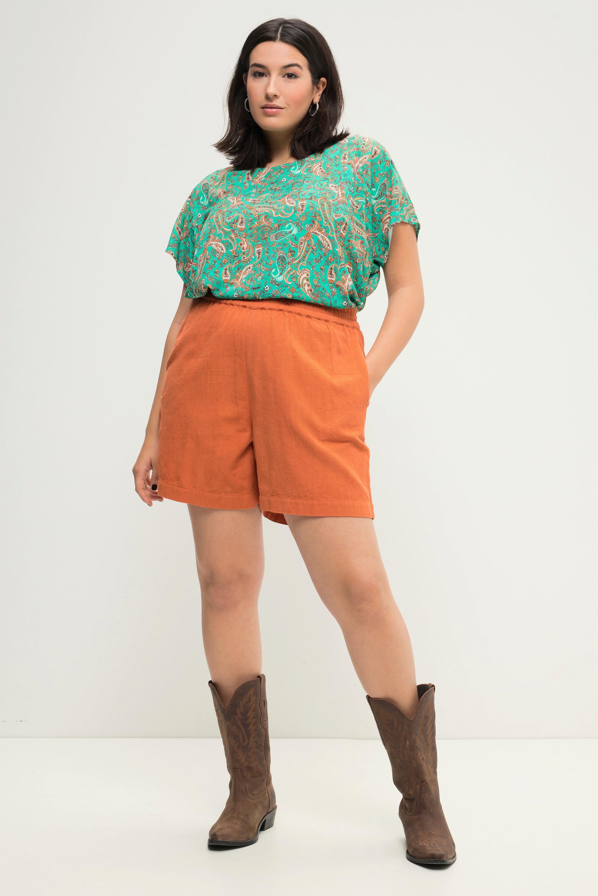 Studio Untold  Leinenmix-Shorts, Wide Legs, HighWaist, Elastikbund 