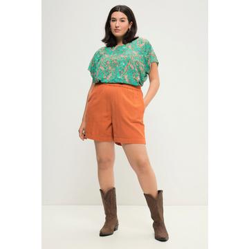 Leinenmix-Shorts, Wide Legs, HighWaist, Elastikbund