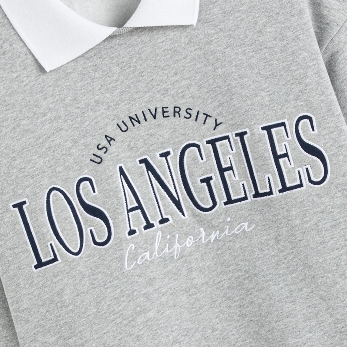 La Redoute Collections  Oversized-Sweatshirt mit Polokragen und Stickerei vorne 
