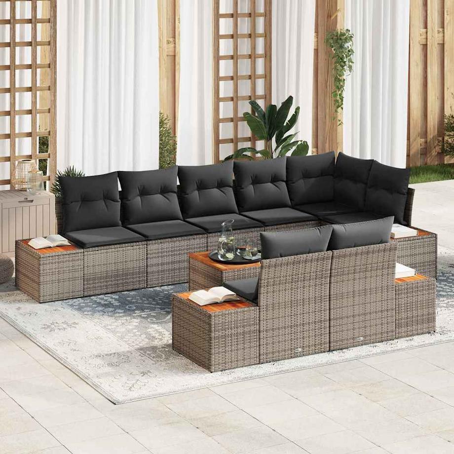 VidaXL Canapé d’extérieur poly rattan  