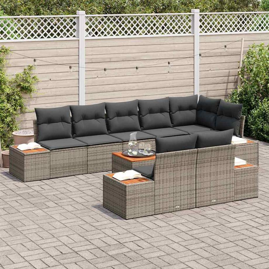 VidaXL Canapé d’extérieur poly rattan  