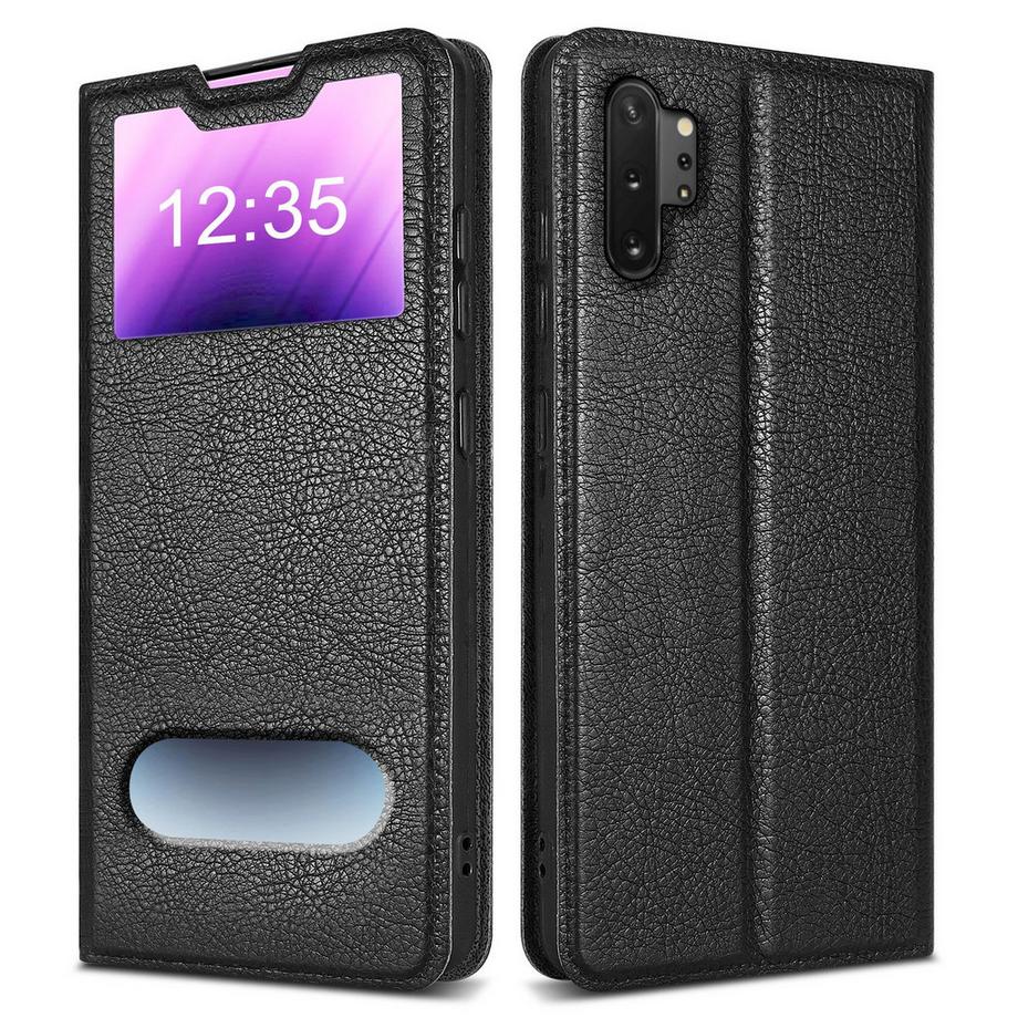 Cadorabo  Housse compatible avec Samsung Galaxy NOTE 10 PLUS - Coque de protection avec fermeture magnétique, fonction de support et 2 fenêtres de visualisation 