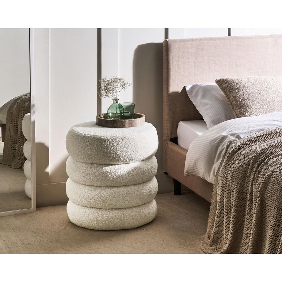 Beliani Pouf en Bouclé Minimalista SUMPTER  