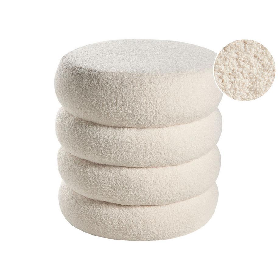 Pouf en Bouclé Minimaliste SUMPTER