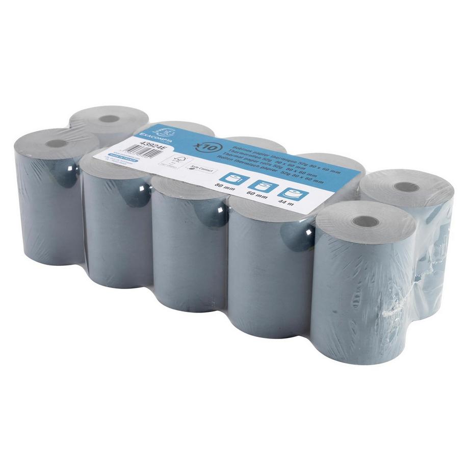 Exacompta Bobine pour balance 80x60mm - 44m - 1 pli thermique 52g/m2 - Safe Contact. - x 30  