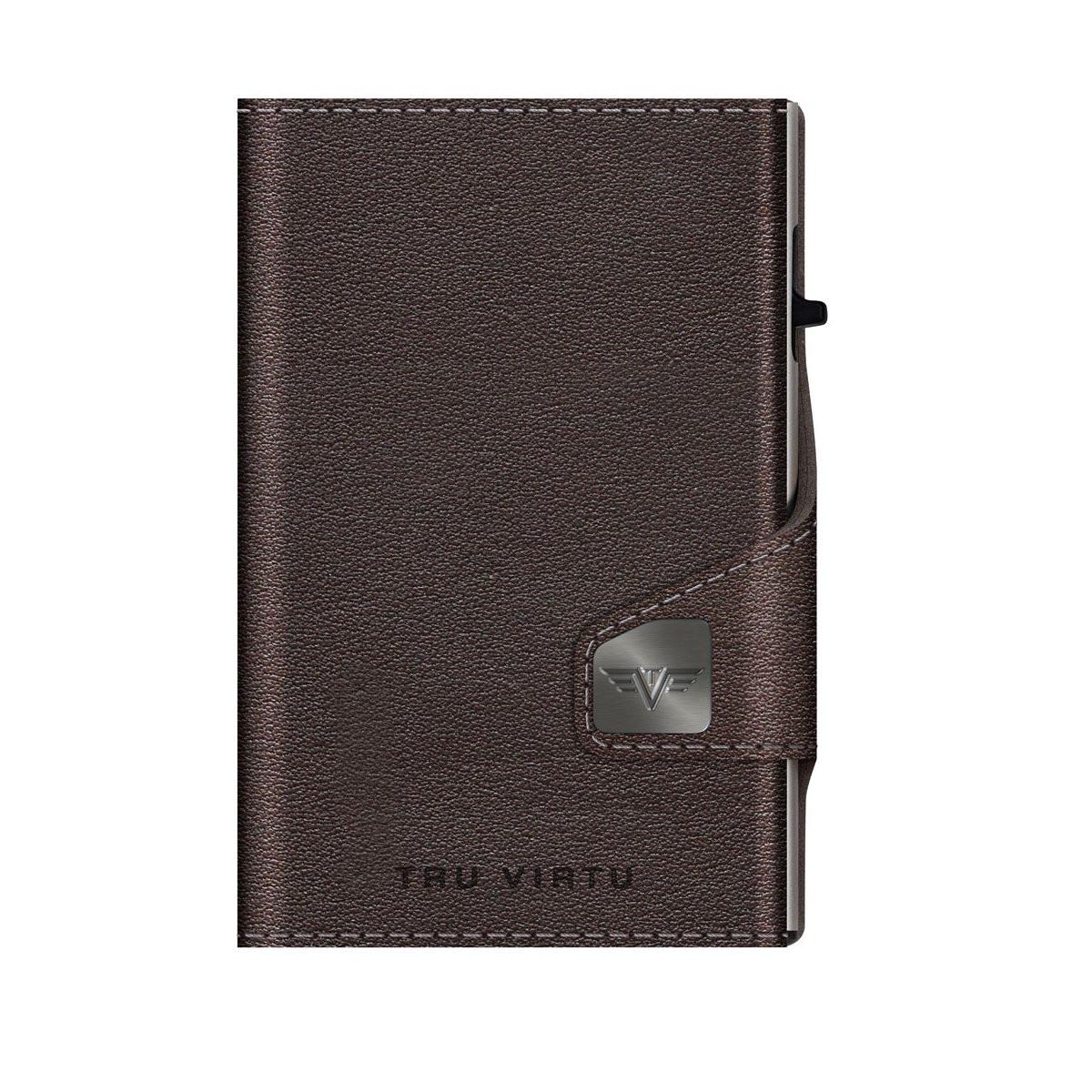 Tru Virtu Click & Slide Classic Nappa Portefeuille Marron Argenté  