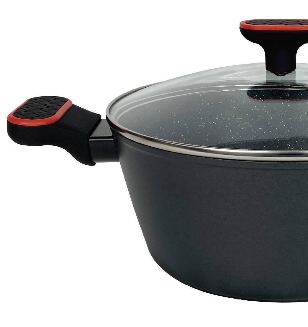 Cheffinger Casseroles, poêles et casseroles - 10 pièces - rouge  