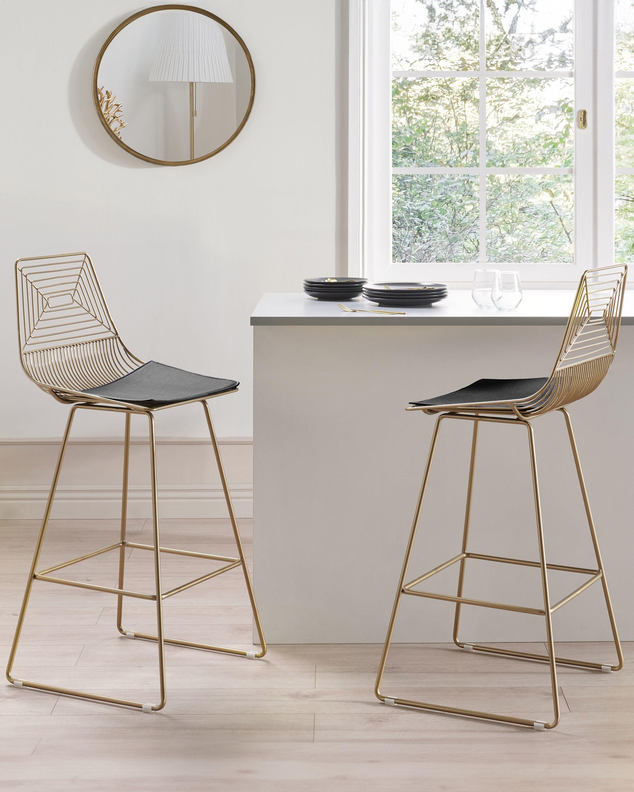 Beliani Set di 2 sedie alte en Acciaio Industriale BISBEE  