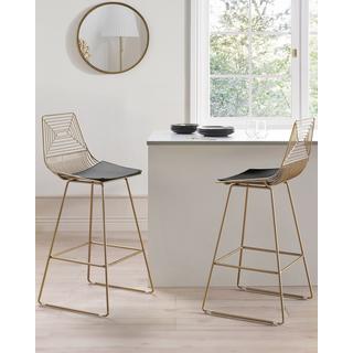 Beliani Set di 2 sedie alte en Acciaio Industriale BISBEE  