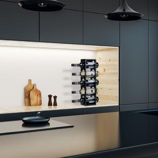 B2X Portabottiglie in bambù, nero  