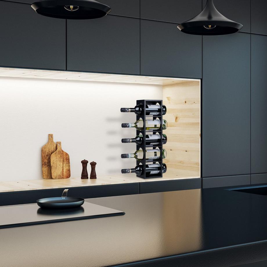 B2X Portabottiglie in bambù, nero  